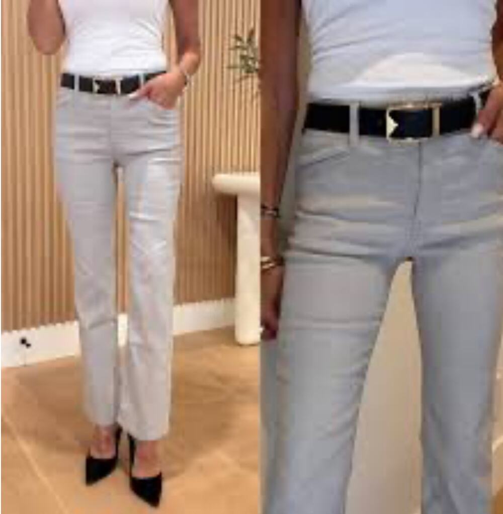 Bevy Flog Novel Cotton Pant Light Grey micro-check Pattern Trouser 28 Stretchy